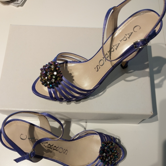 Caparros Purple Zodiac orchid satin heel sz 8.5 - Picture 4 of 9